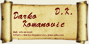 Darko Komanović vizit kartica